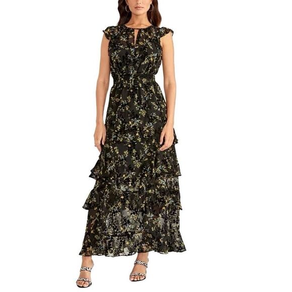 RACHEL RACHEL ROY Issa Printed Ruffled Maxi Dress Size 4 NWT - Picture 1 of 11